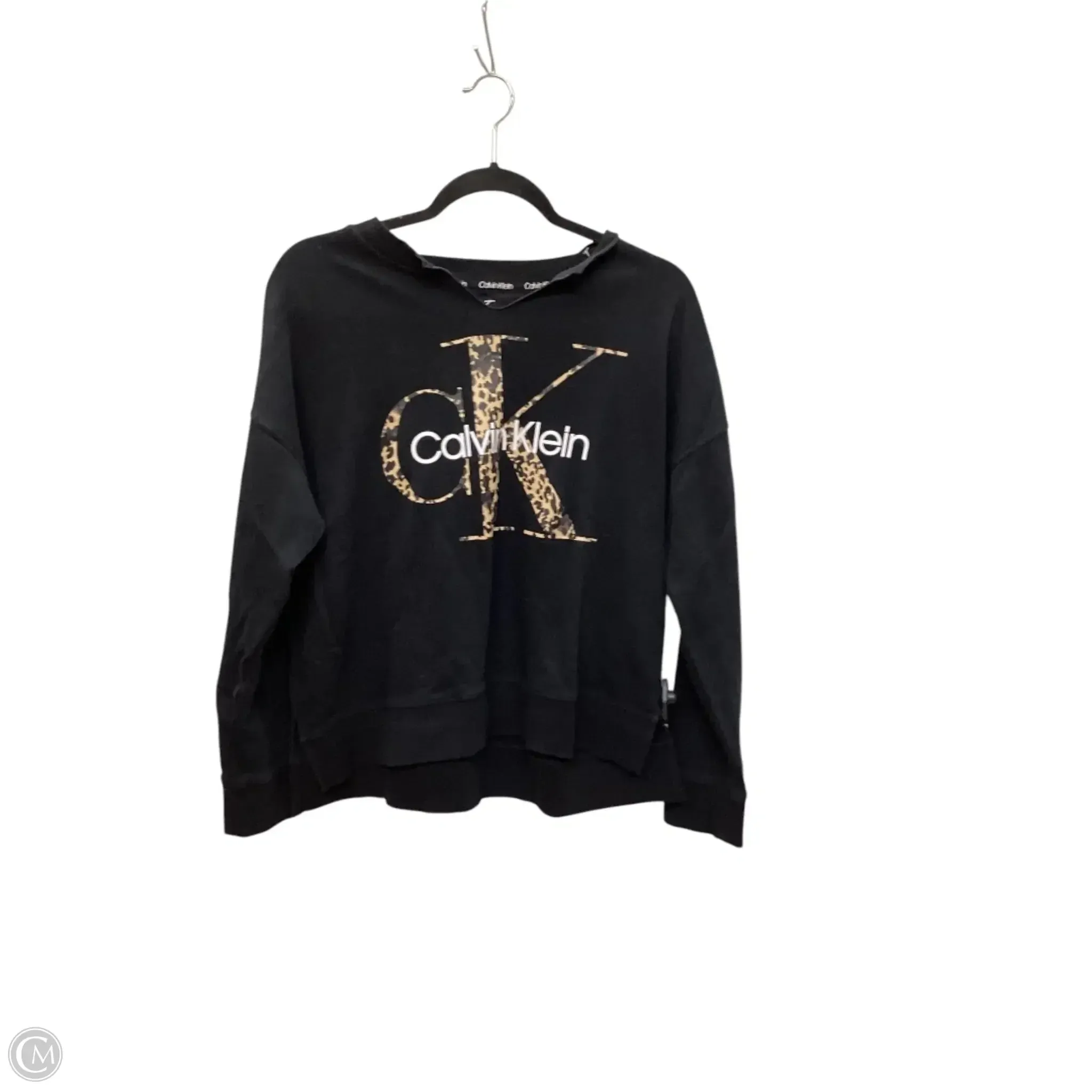 Cool Glow Sweatshirt Crewneck By Calvin Klein In Black, Size: M