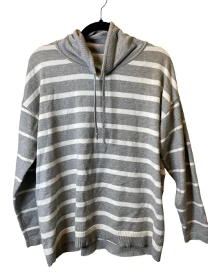 Lightweight Material Sweatshirt Collar By Liz Claiborne In Striped Pattern, Size: L