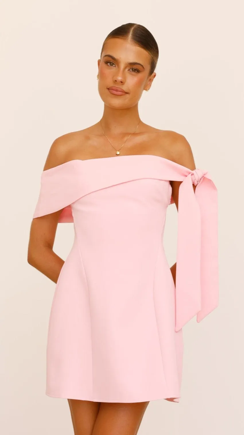 Stage Heat Fun Mode Halen Off Shoulder Mini Dress - Pink