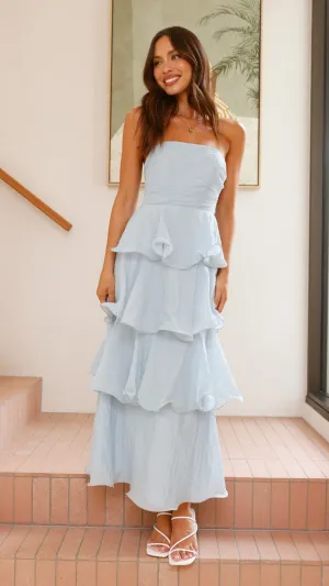 Lanica Maxi Dress - Blue Forest Path