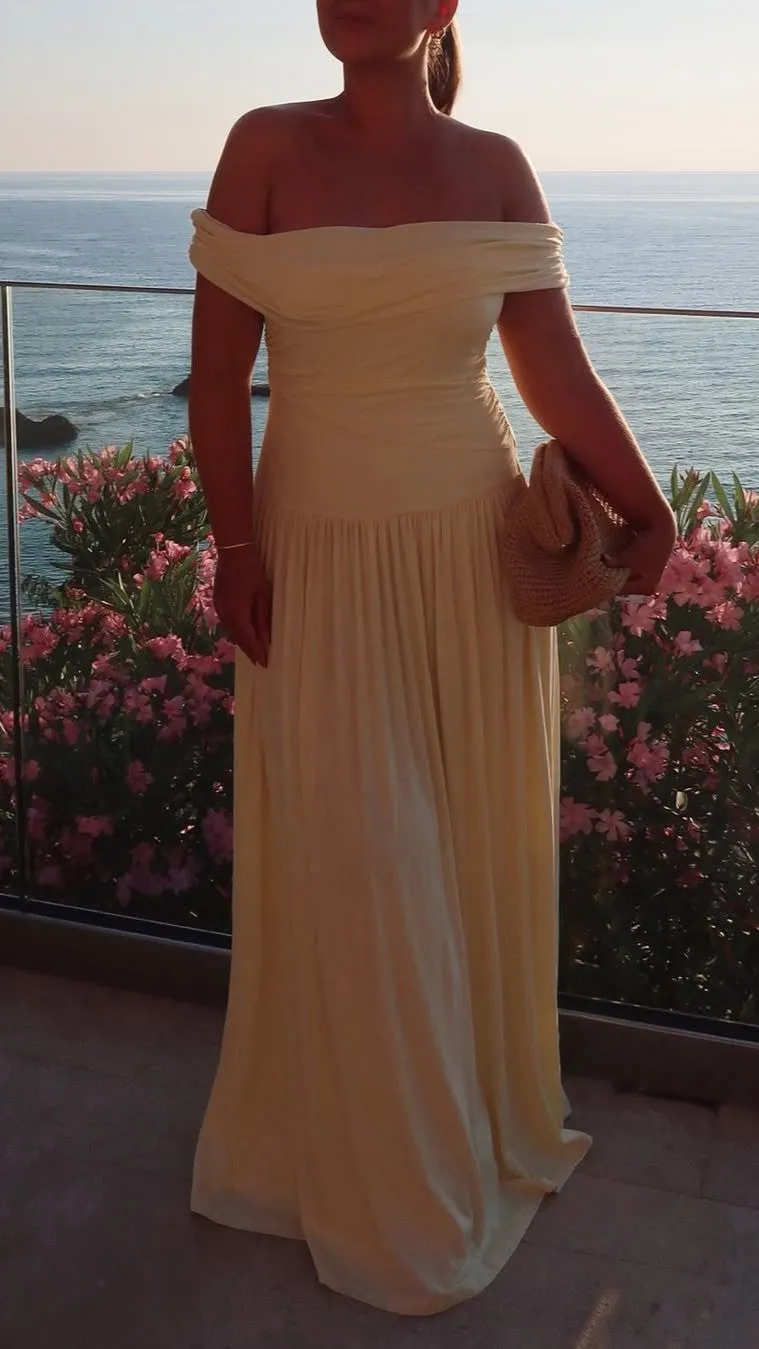 Manalla Maxi Dress - Lemon Relaxed fit formal wear Day-to-evening wear