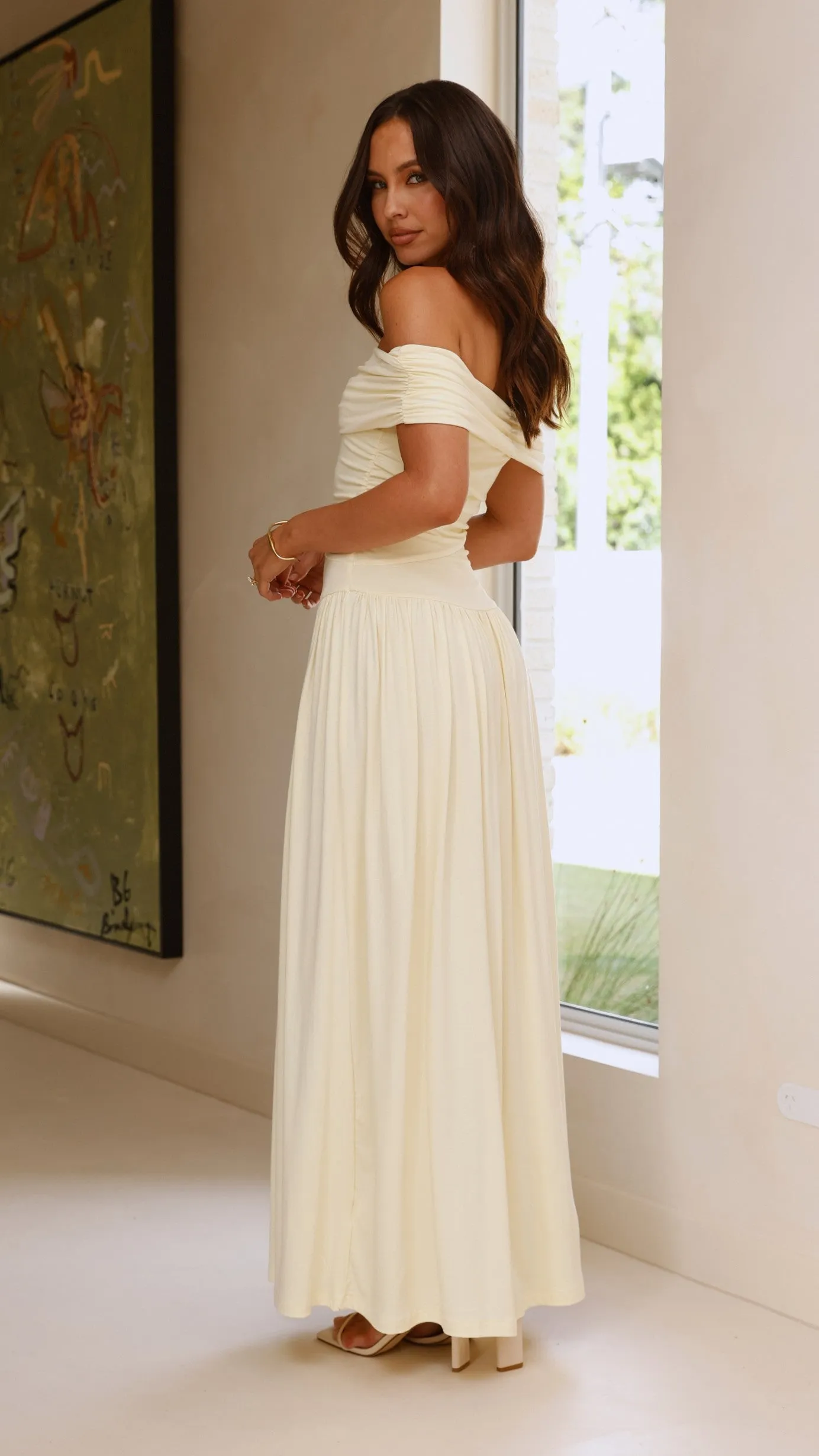 Manalla Maxi Dress - Lemon Graceful full-length gown