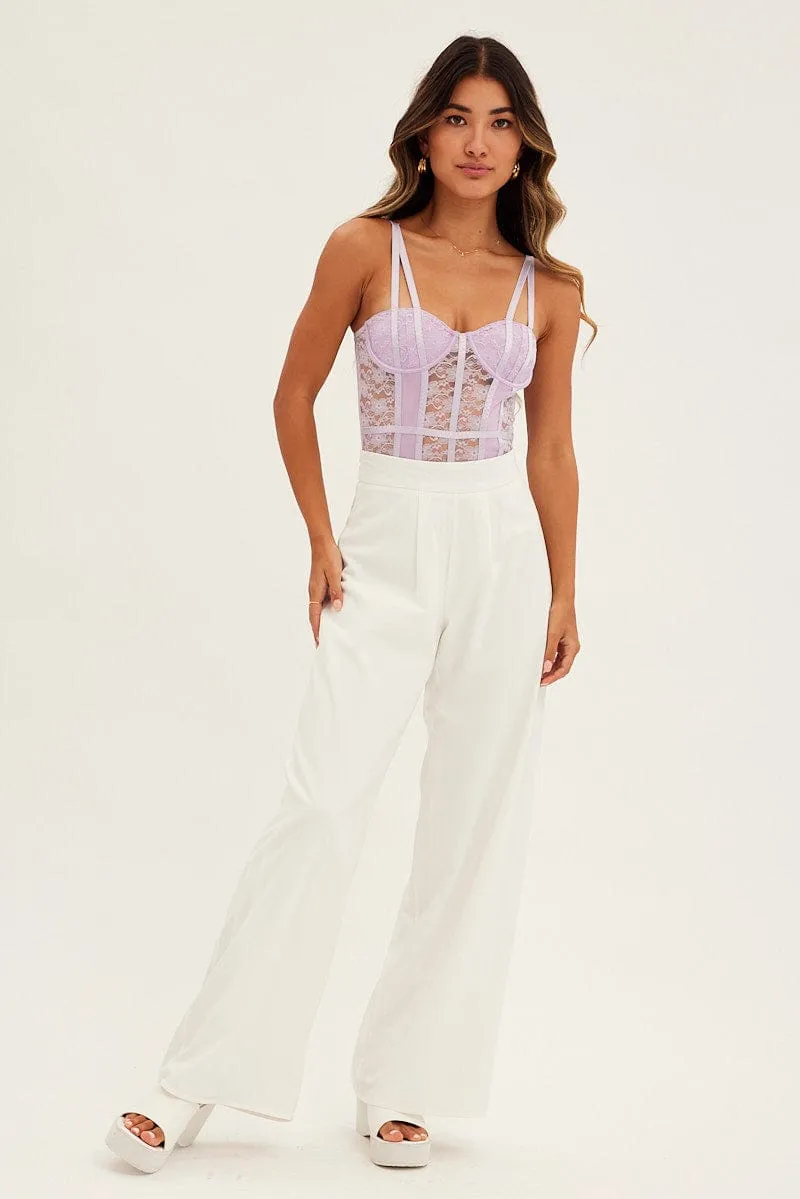 Purple Lace Bodysuit Singlet HighVisibility