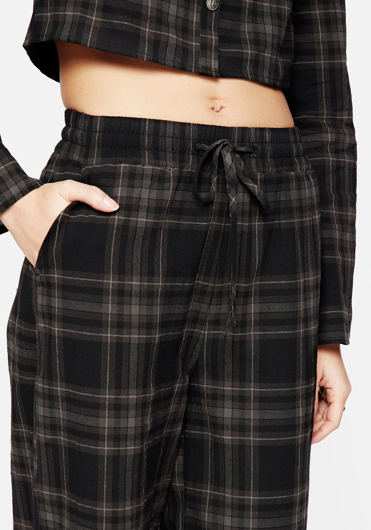 Clover Check Crop Trousers Sustainable Fabric Wool blend