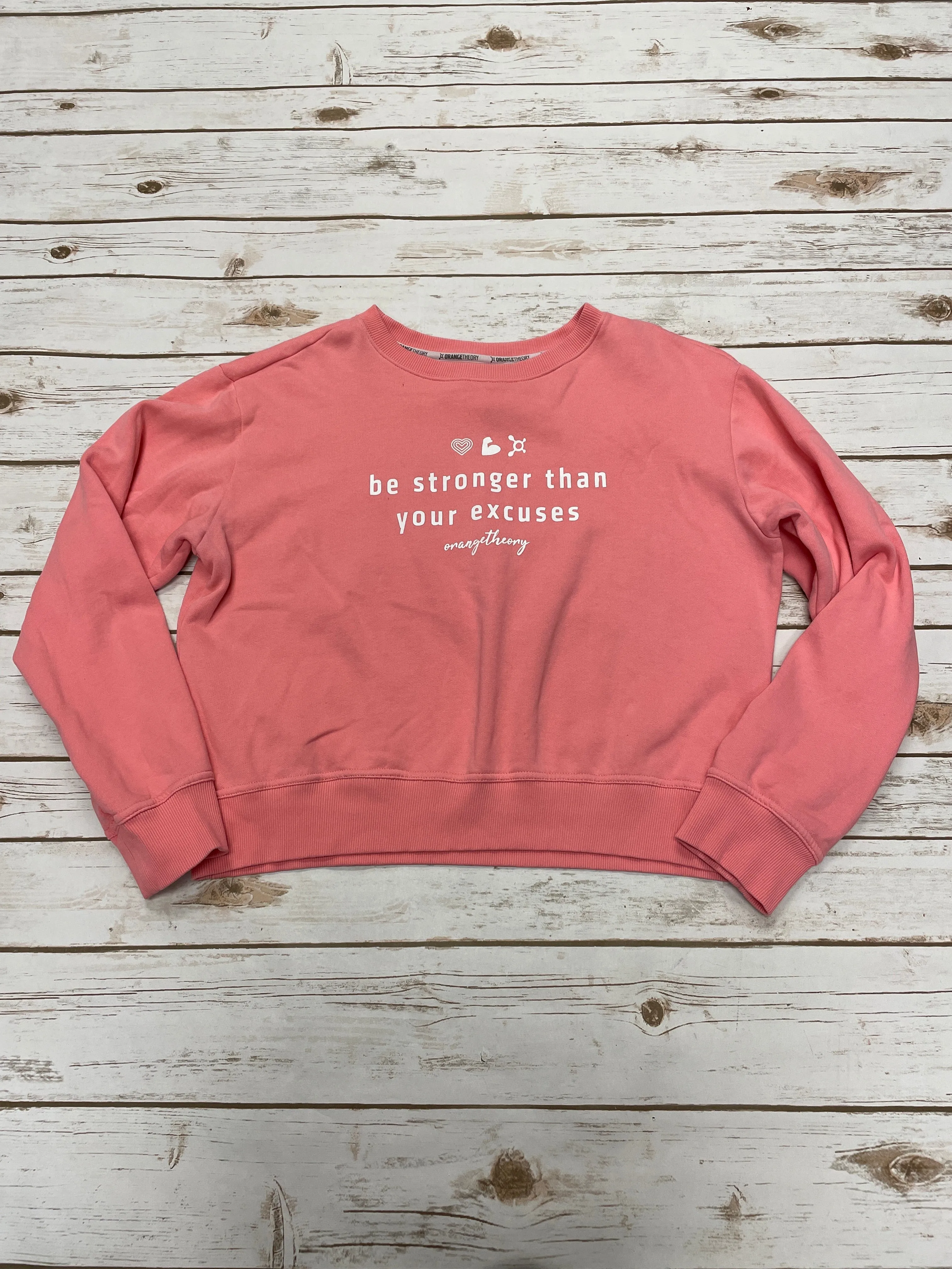 Warm Tracksuit Urban Wear Athletic Sweatshirt Crewneck By Cme In Peach, Size: M