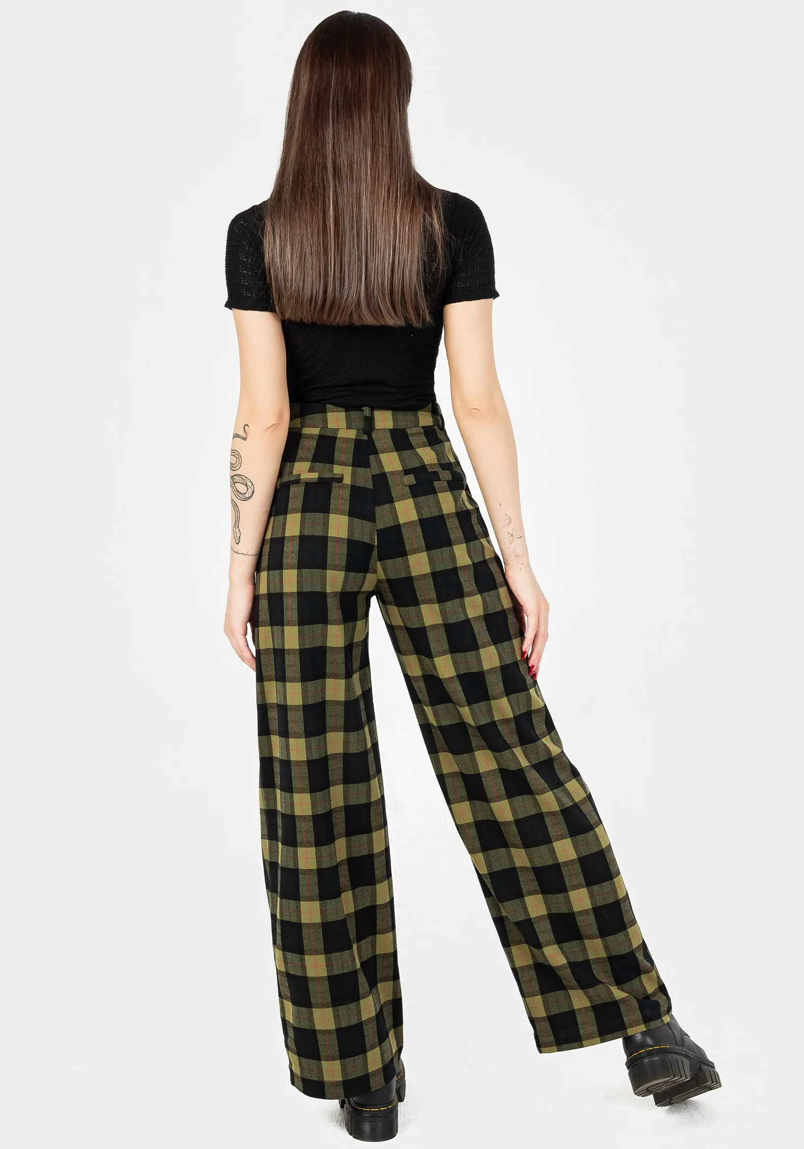 MultiPocket Rapture Wide Leg Check Trousers
