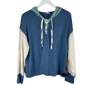 Cotton Glow Sweatshirt Hoodie By Livi Active In Blue, Size: 18