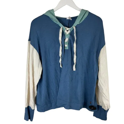 Cotton Glow Sweatshirt Hoodie By Livi Active In Blue, Size: 18