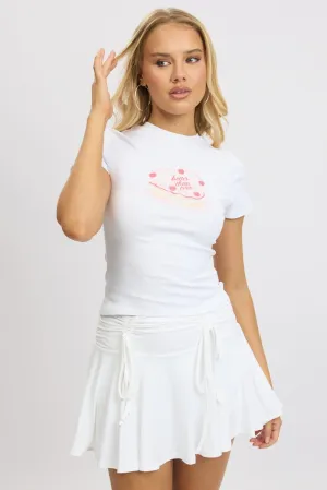 White Graphic Tee Short Sleeve Casual Comfort Wear Simple Yet Elegant