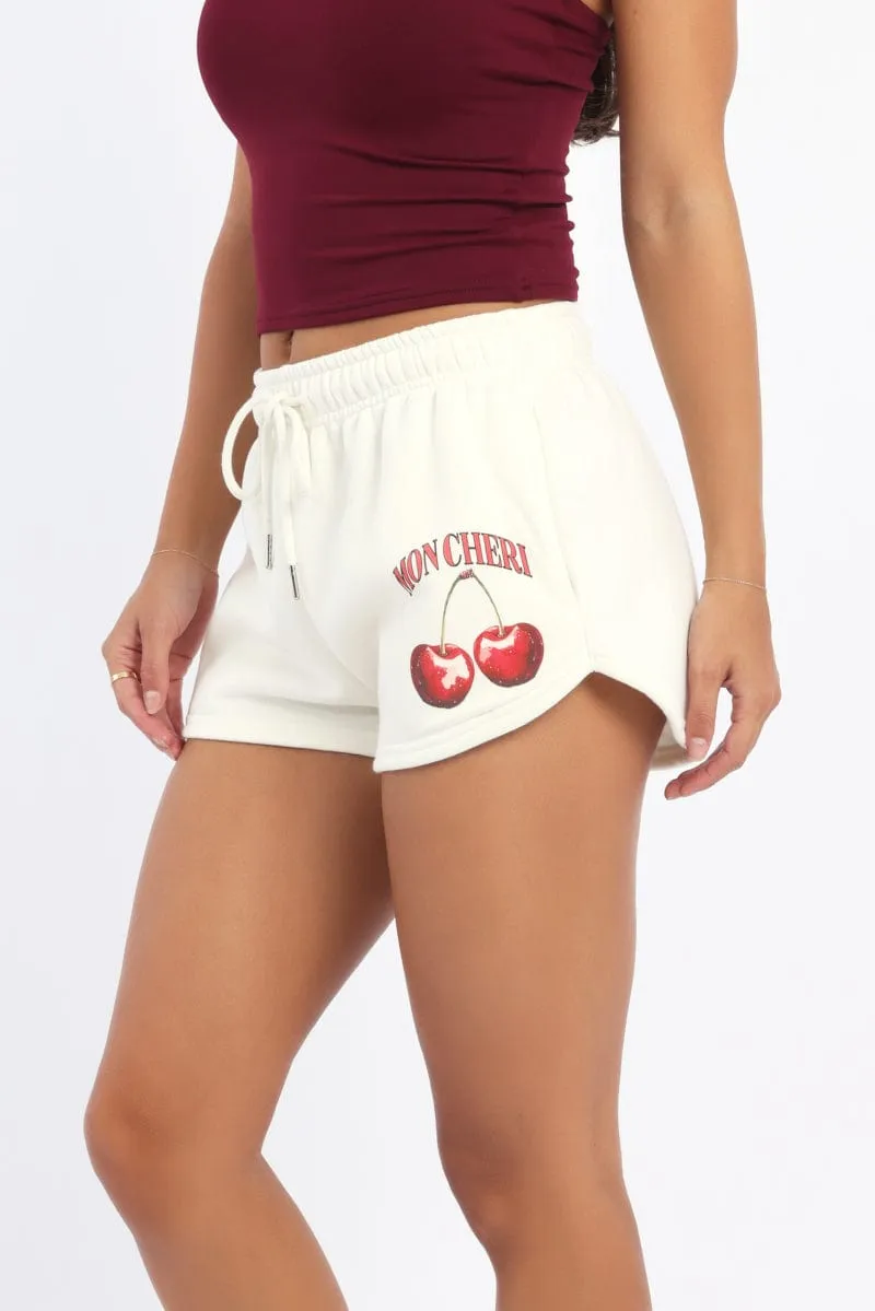 White Track Shorts Sun Ready