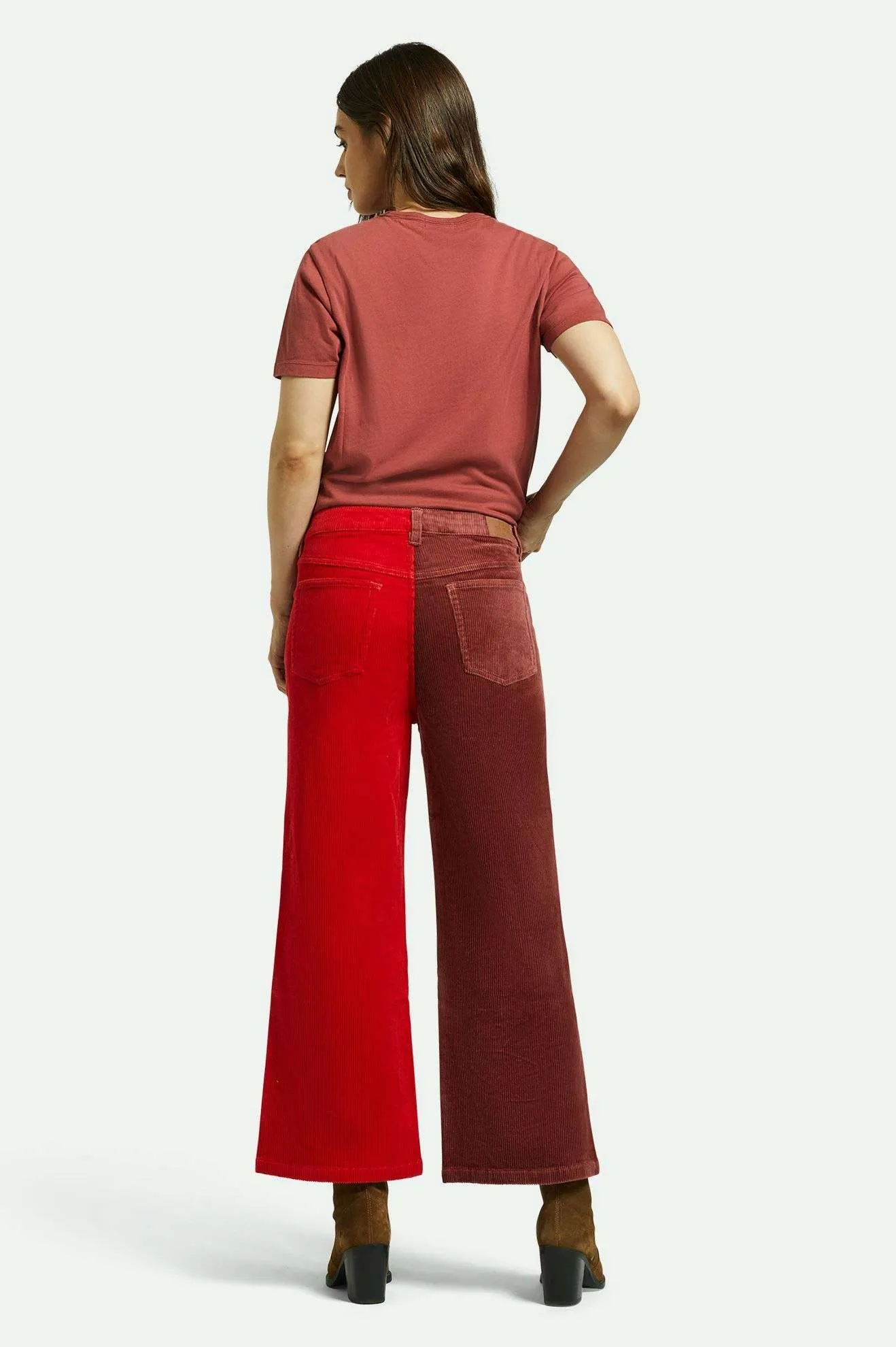 Reinforced Seams Margo Cropped 5-Pocket Pant - Cowhide/Mars Red Cord