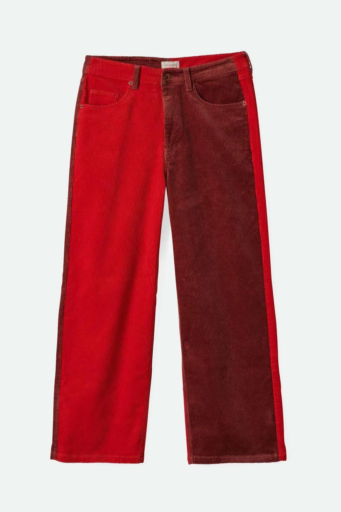 Non Tapered Leg QuickDryTechnology Margo Cropped 5-Pocket Pant - Cowhide/Mars Red Cord
