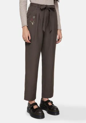 Smart Style Meliae Moth Embroidered Tapered Trousers