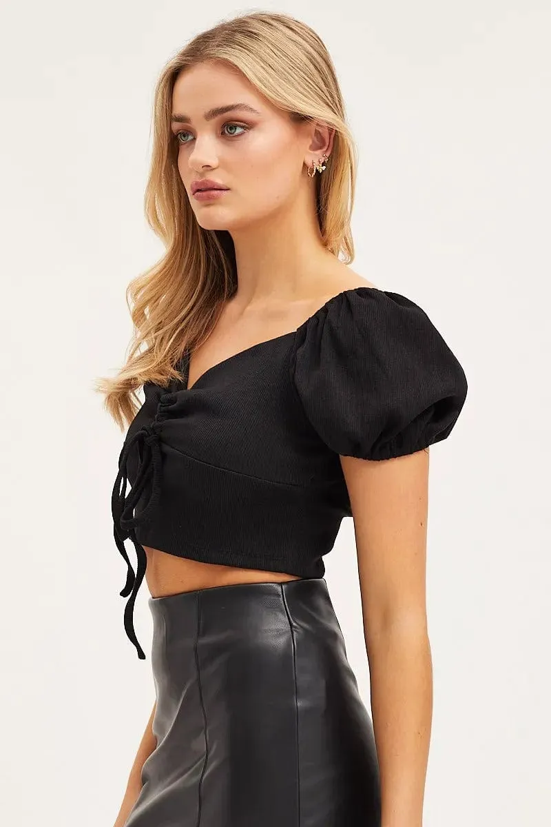 Travel Outfit AntiStatic Material Black Top Short Sleeve Cami