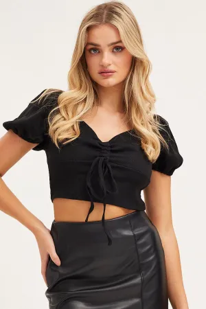 Durable Construction Translucent Soul Black Top Short Sleeve Cami