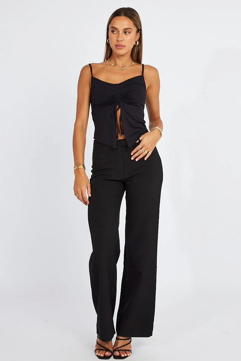 Black Singlet Top AntimicrobialTreatment