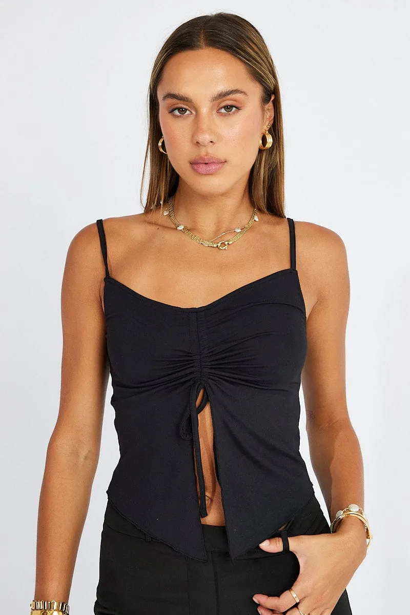 Farm Glow HighElasticity Black Singlet Top
