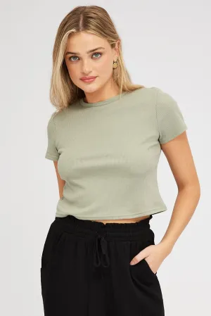 CompressionEnhanced Fast Fit Green T Shirt Short Sleeve Crew Neck
