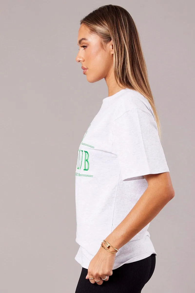 Grey Graphic Tee Short Sleeve Classic Layer