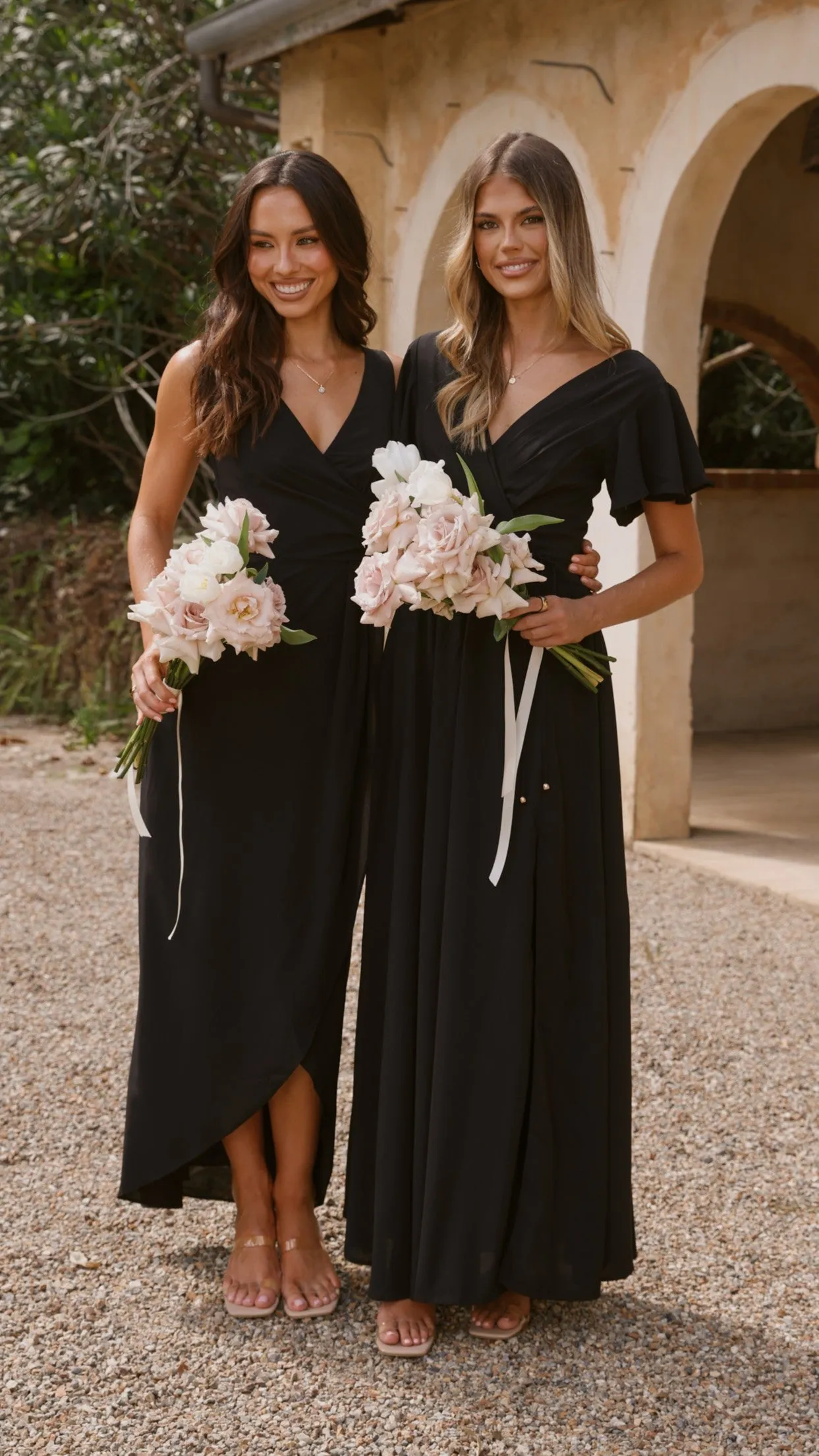 Charlize Maxi Dress - Black Botanic Scene