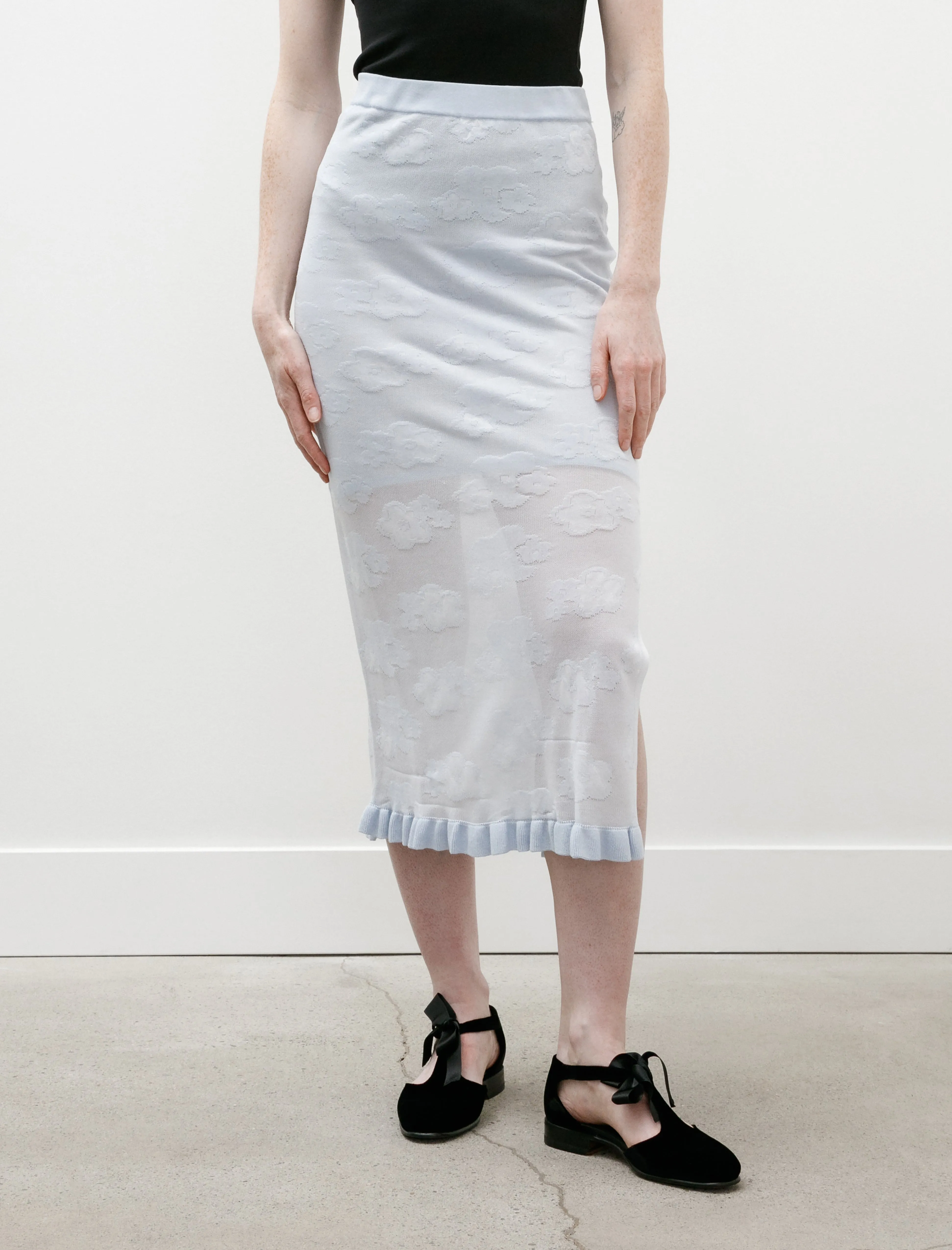 Pegonia Skirt Jacquard Knit Light Blue Core Collection Smart Edge