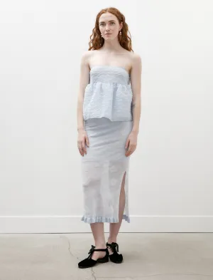 Metallic Finish Pegonia Skirt Jacquard Knit Light Blue