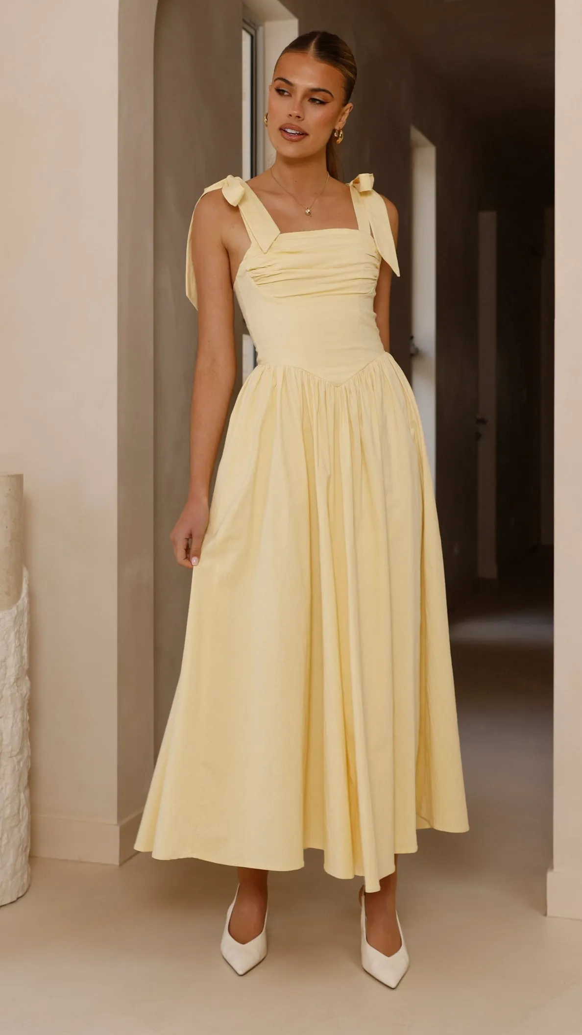 Haisley Maxi Dress - Yellow Coral Glow Soft Move