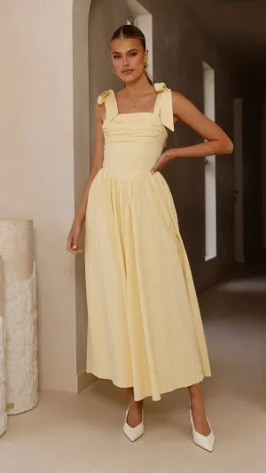 Metallic Pop Square View Haisley Maxi Dress - Yellow