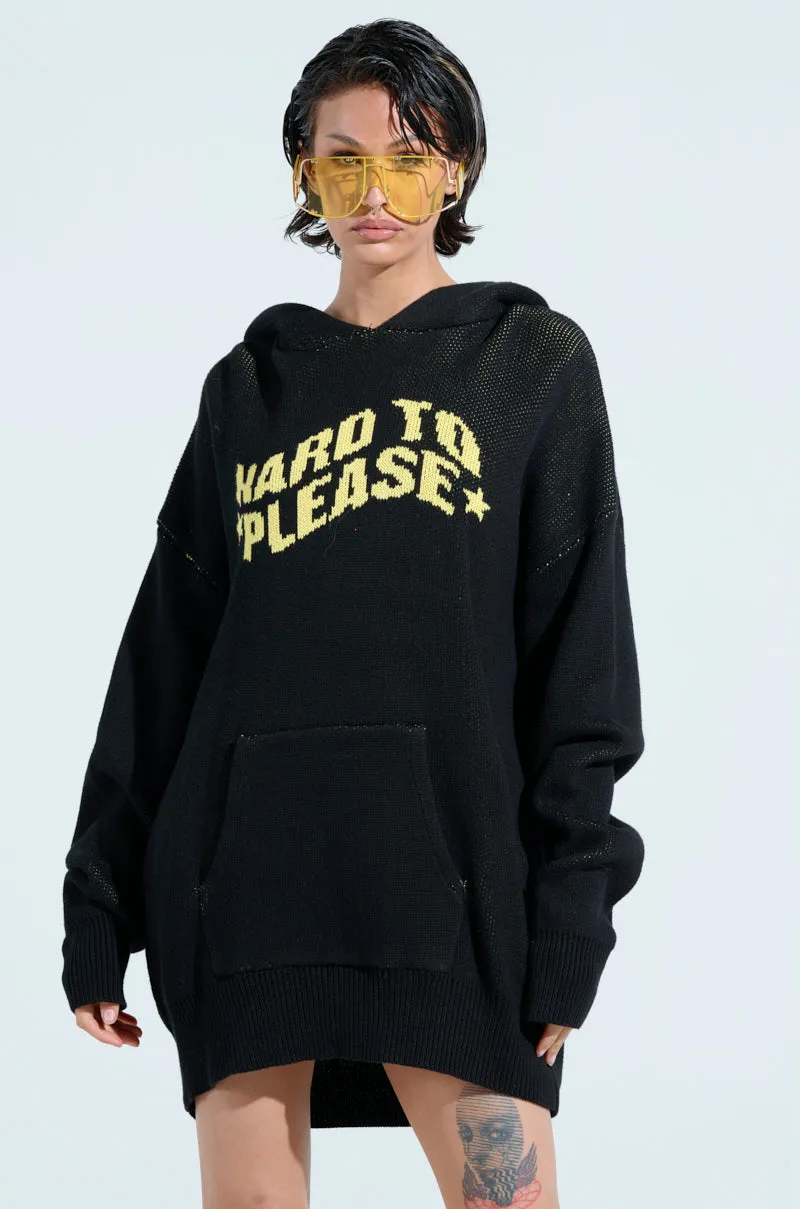 HARD TO PLEASE OVERSIZED HOODED SWEATER Comfortable Wear Stylish Hoodie