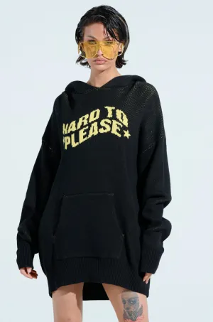 HARD TO PLEASE OVERSIZED HOODED SWEATER Comfortable Wear Stylish Hoodie