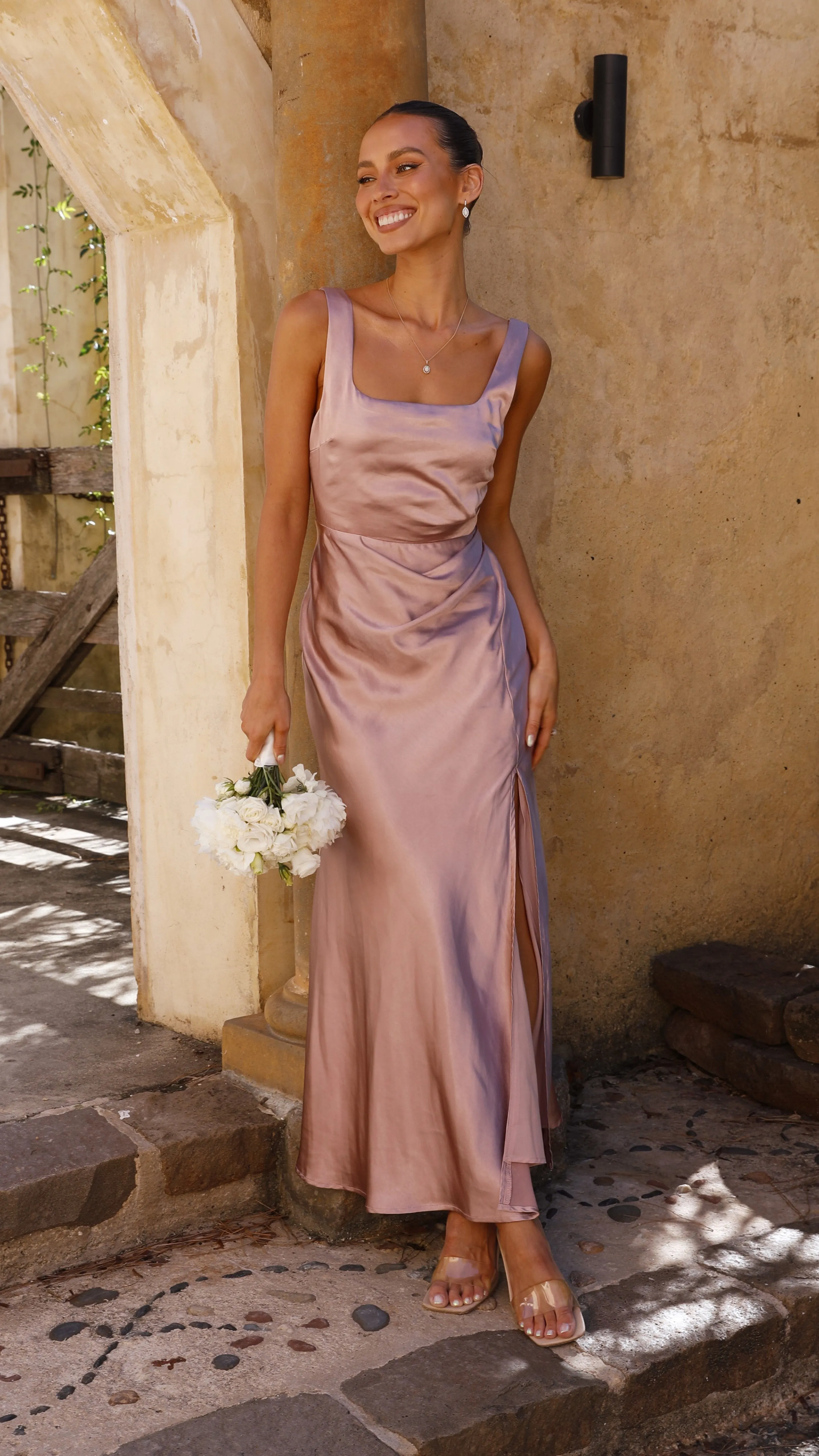 Alaria Maxi Dress - Dusty Pink Sun Heat Room Glow