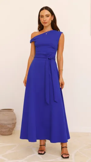 Leather Soft Stone Path Gemma Maxi Dress - Cobalt