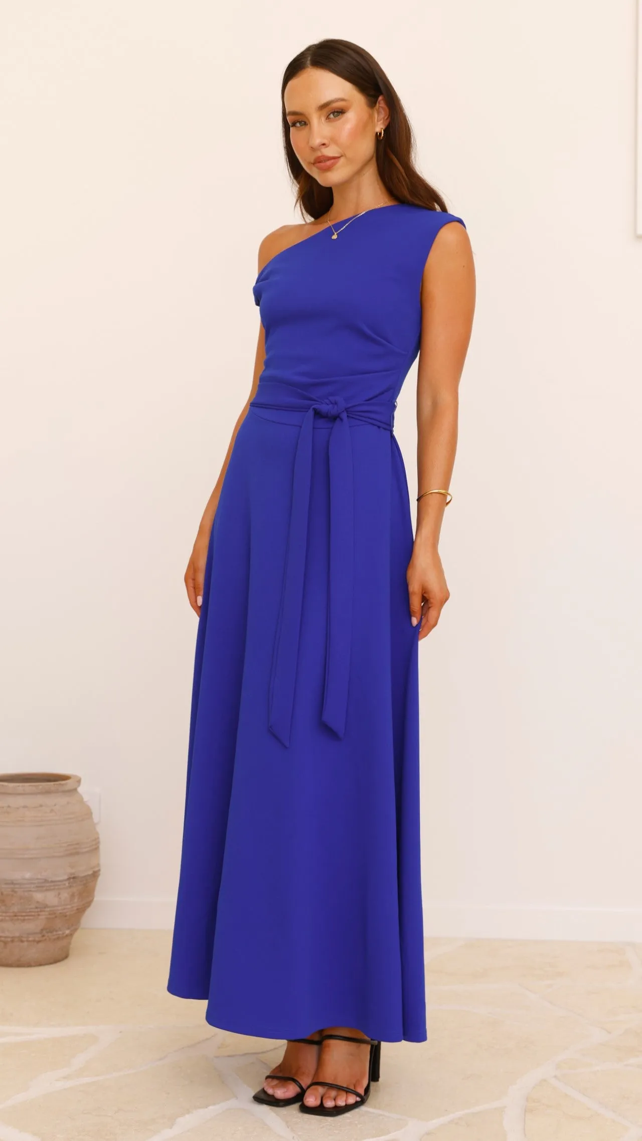 Gemma Maxi Dress - Cobalt This dress features a classic design that works well for both day and night wear Its versatile length ensures it can be worn for a variety of occasions from casual to formal
