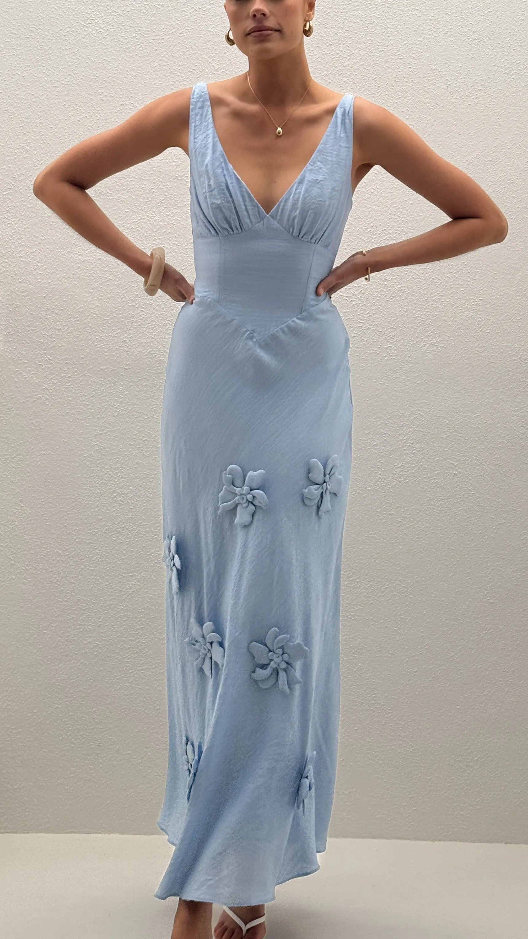 Lavara Maxi Dress - Blue Relaxed fit formal wear