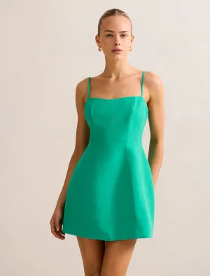 Maura Structured Linen Mini Dress Flexible frame Style Pop