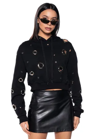 CARINA GROMMET HOODIE Side Pockets
