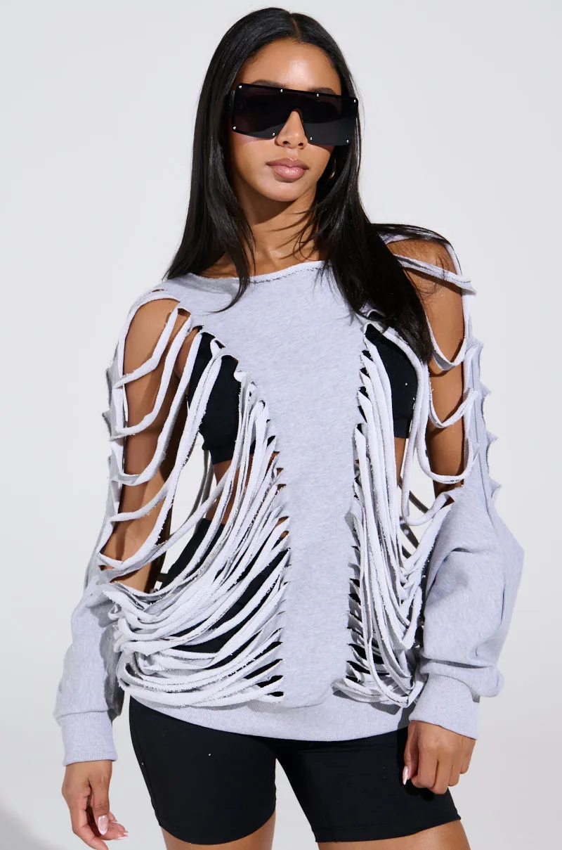 CUT HIM OFF FRENCH TERRY SWEATSHIRT Trendy Design Color fastness