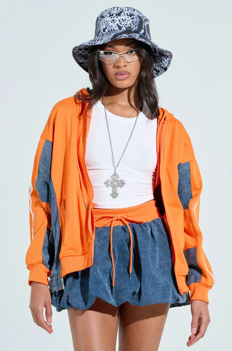 IN YOUR FACE ZIP UP SWEATSHIRT tropical print