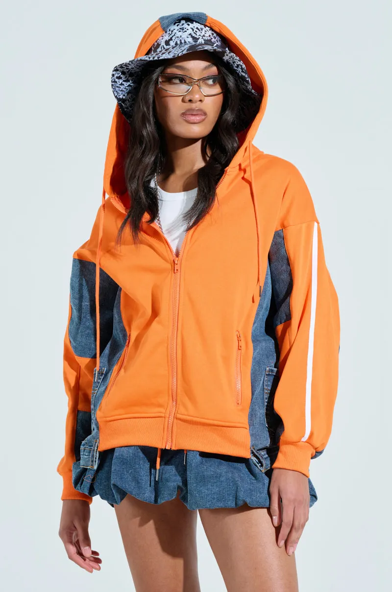 Tweed IN YOUR FACE ZIP UP SWEATSHIRT