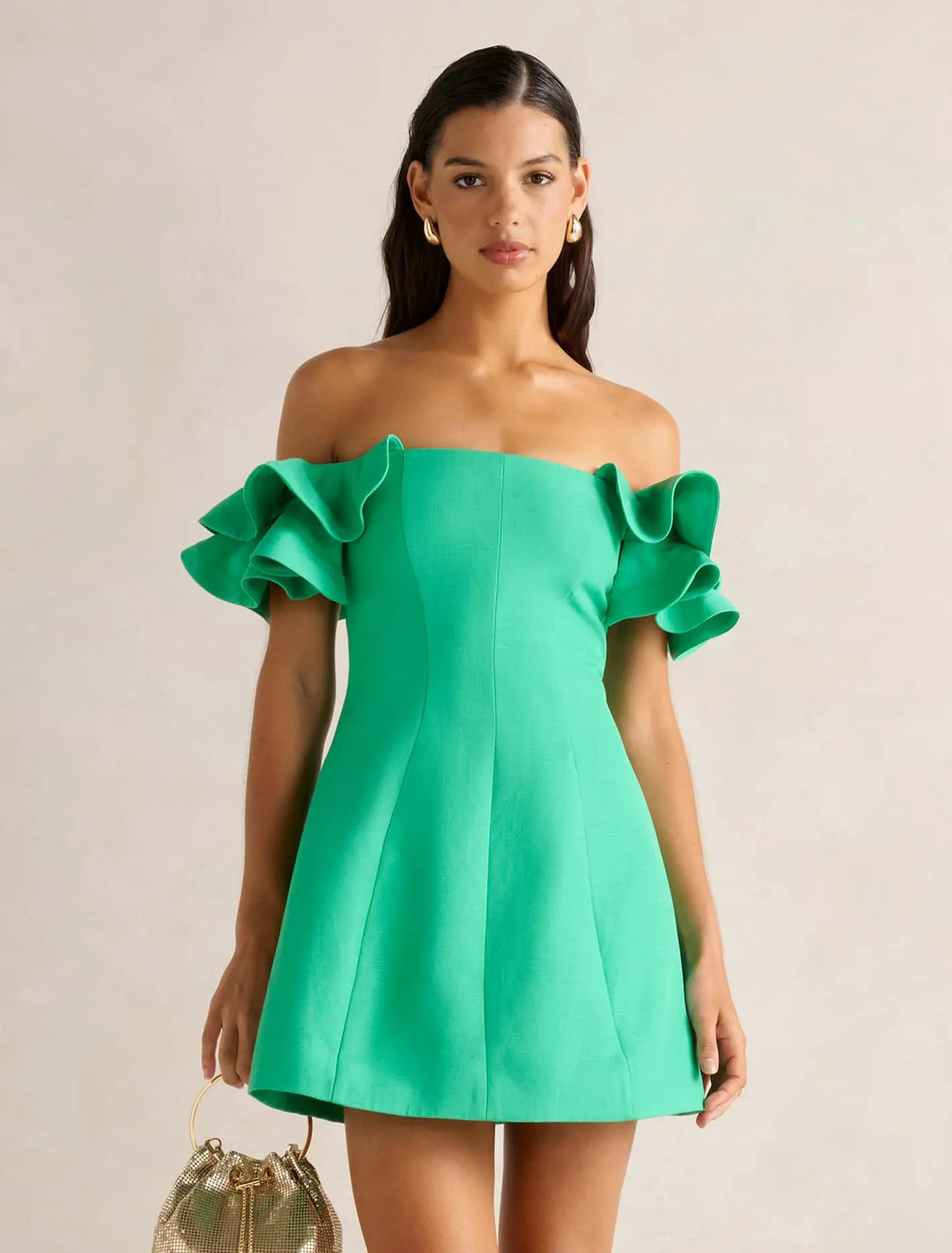 Glow Mood Modern Edge Kenzie Off Shoulder Ruffle Mini Dress