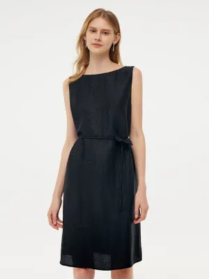 Moisture Management 18MM Xiang Yun Silk Women Vest Mini Dress With Belt And Hairband