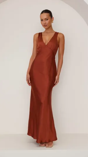 Sofia Maxi Dress - Rust Wind Song Canvas Glow