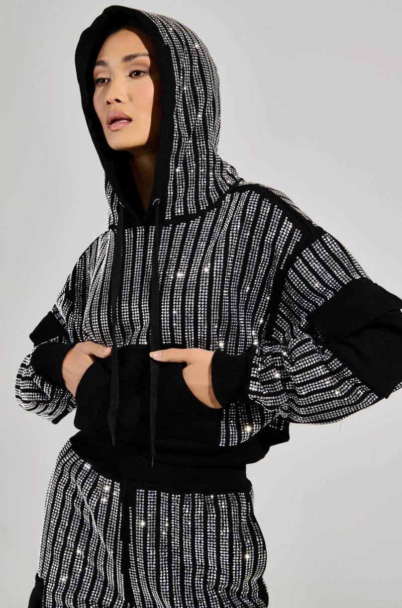 MELINA EMBELLISHED HOODED SWEATSHIRT product ribbon playfulness