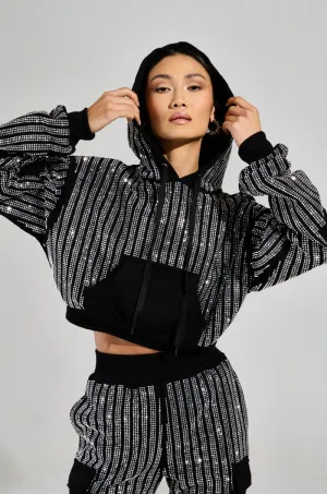 Gym Essential MELINA EMBELLISHED HOODED SWEATSHIRT