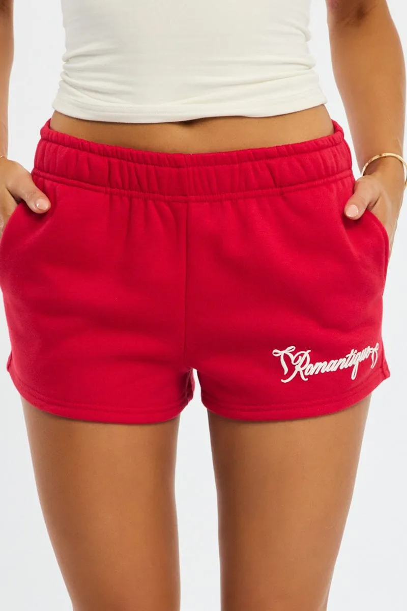 TaglessLabeling Red Track Short Elasticated Waist