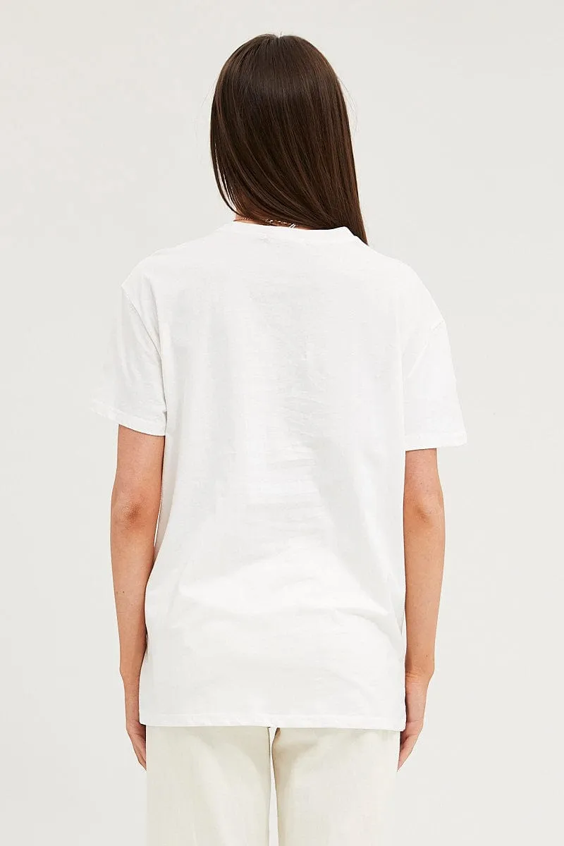 Trendy Wear White Graphic T-Shirt Short Sleeve