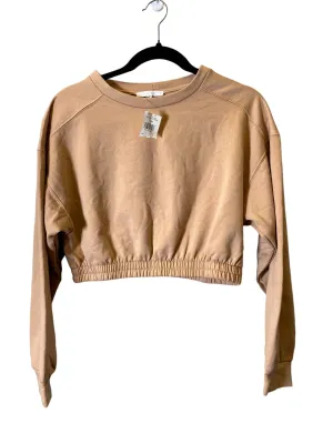 Sporty Joggers Heart Soul Athletic Sweatshirt Crewneck By Iris In Beige, Size: M