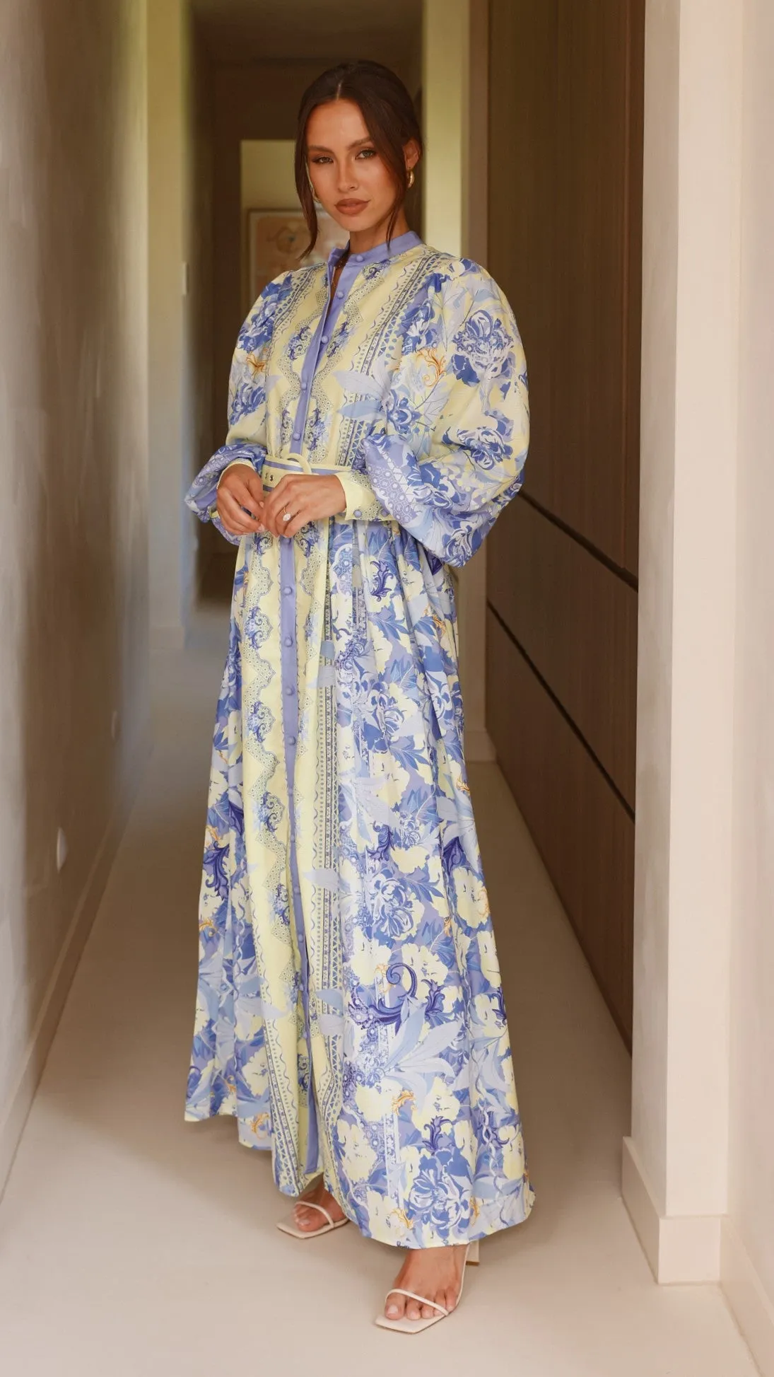 Relaxed and stylish dress Country Glow Kalliope Maxi Dress - Blue/Yellow