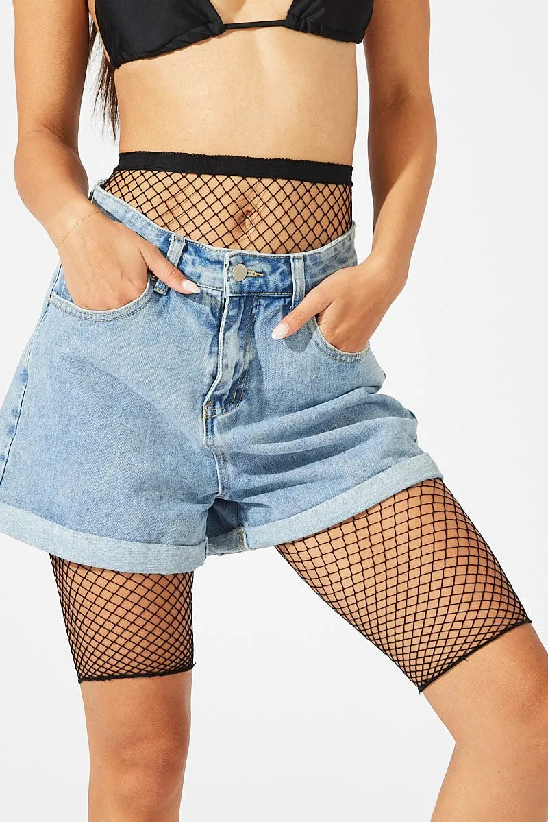 Black Fishnet Shorts Contemporary Cut