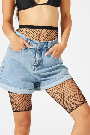 Black Fishnet Shorts Contemporary Cut